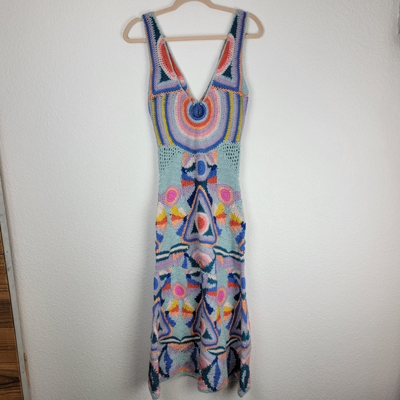 NWT Sea New York Karli Crochet Midi Dress Rainbow XS - Picture 9 of 17
